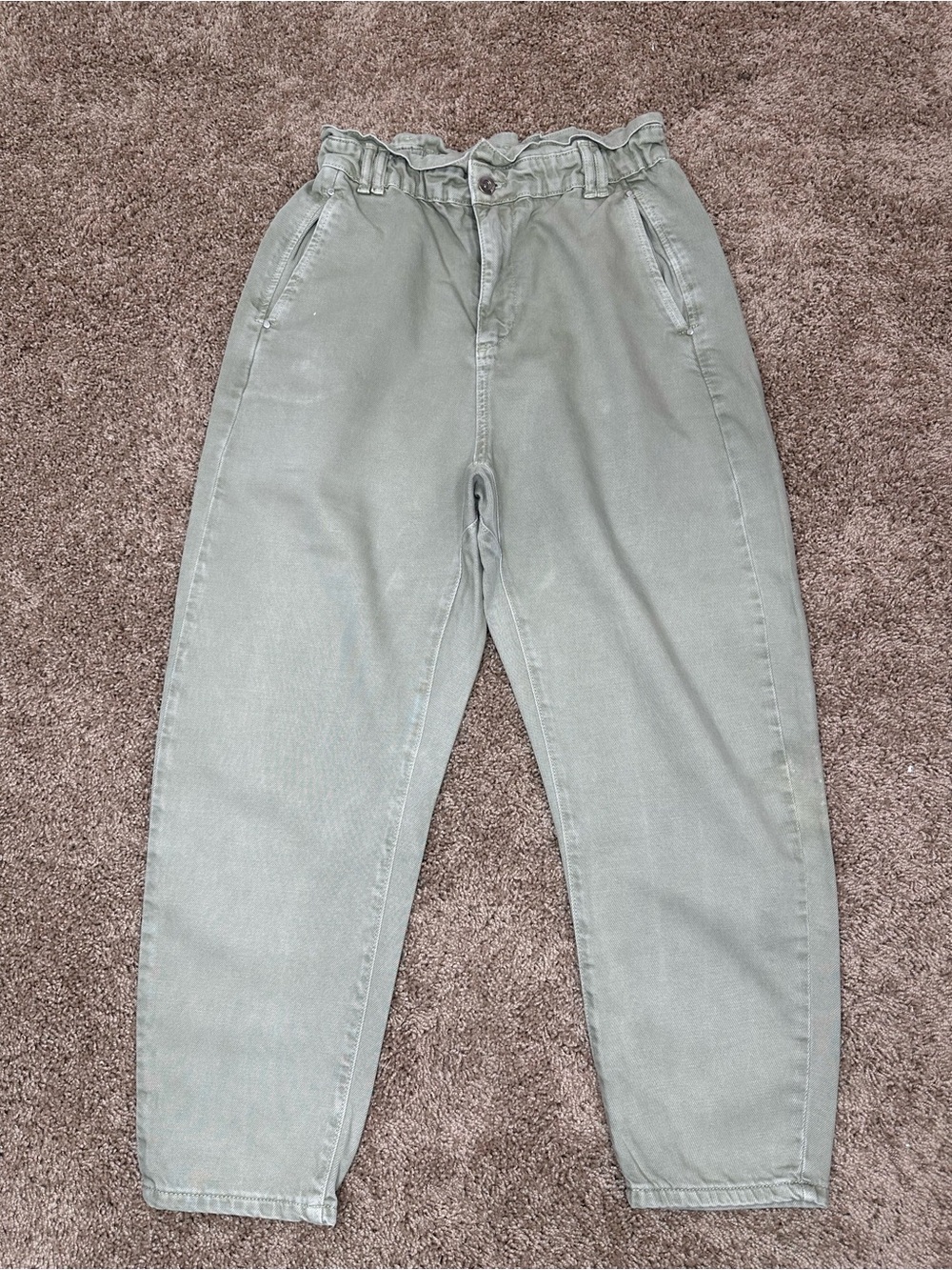 Zara High-Waist Sage Paperbag Women’s Jeans